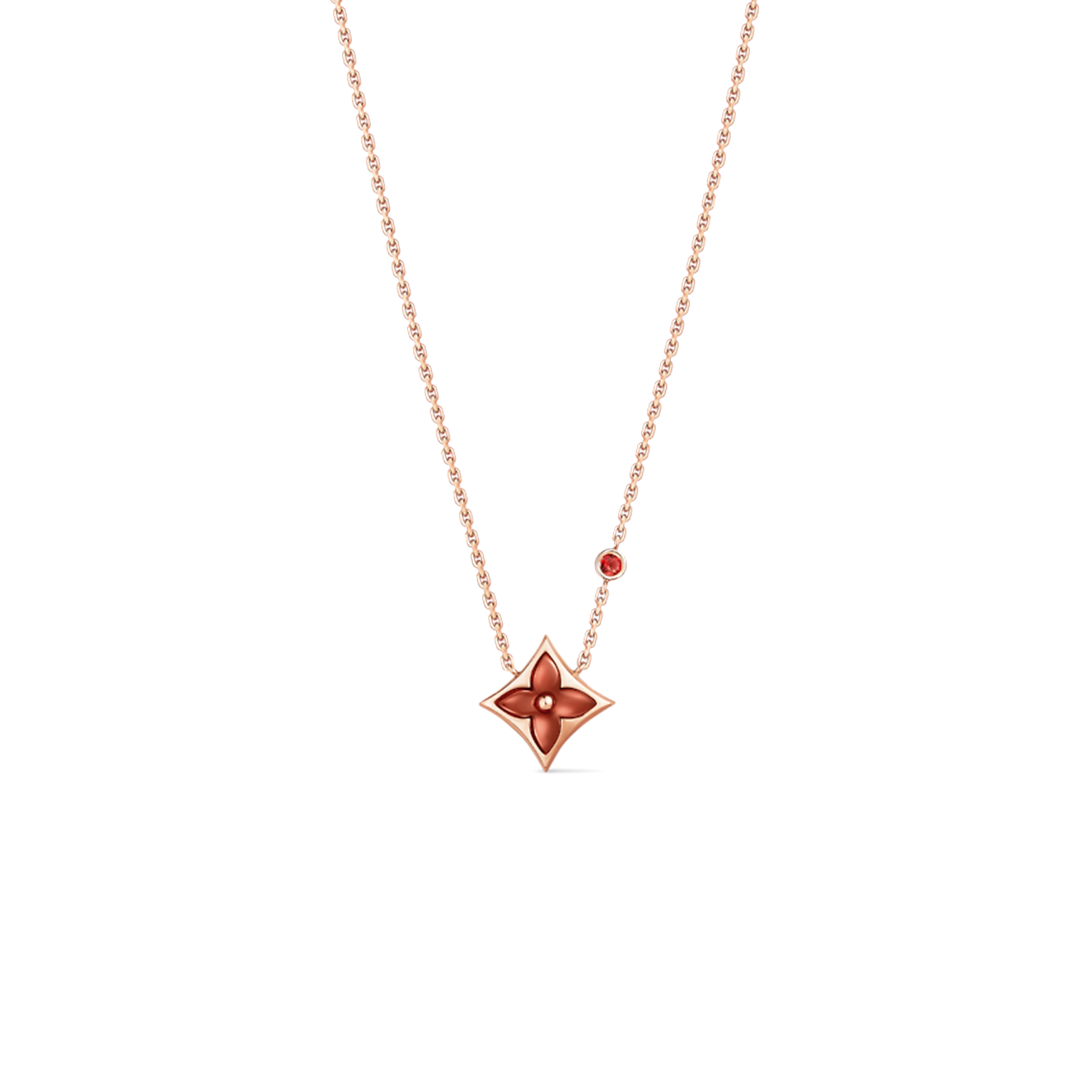 l**is V*t*n color blossom bb cny star 18k chalcedony ruby necklace q03272